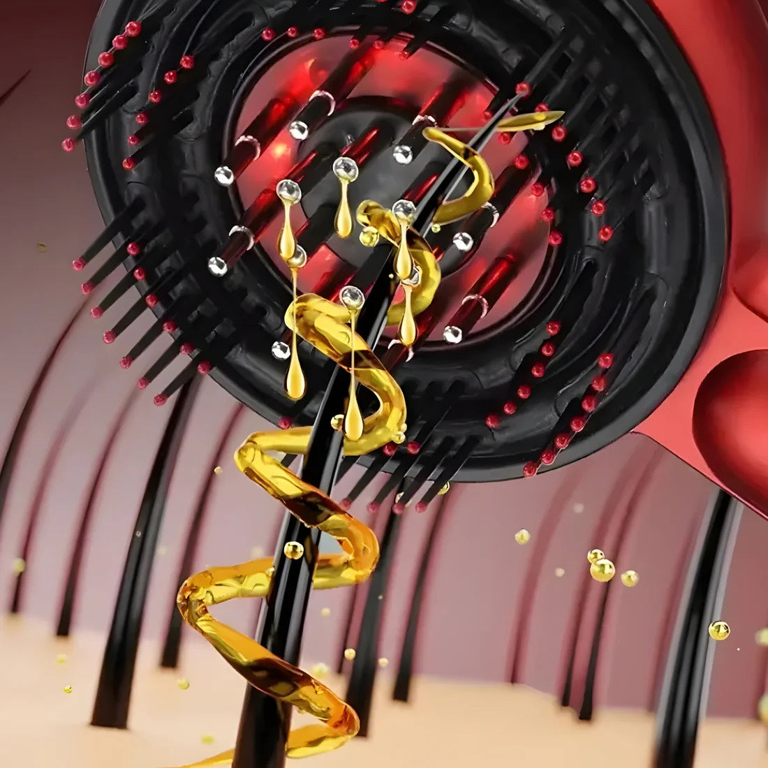 Masajeador Capilar con Luz Roja Terapéutica